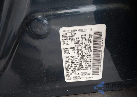 2016 Nissan Rogue S z USA, uszkodzony, nr VIN JN8AT2MT0GW015010